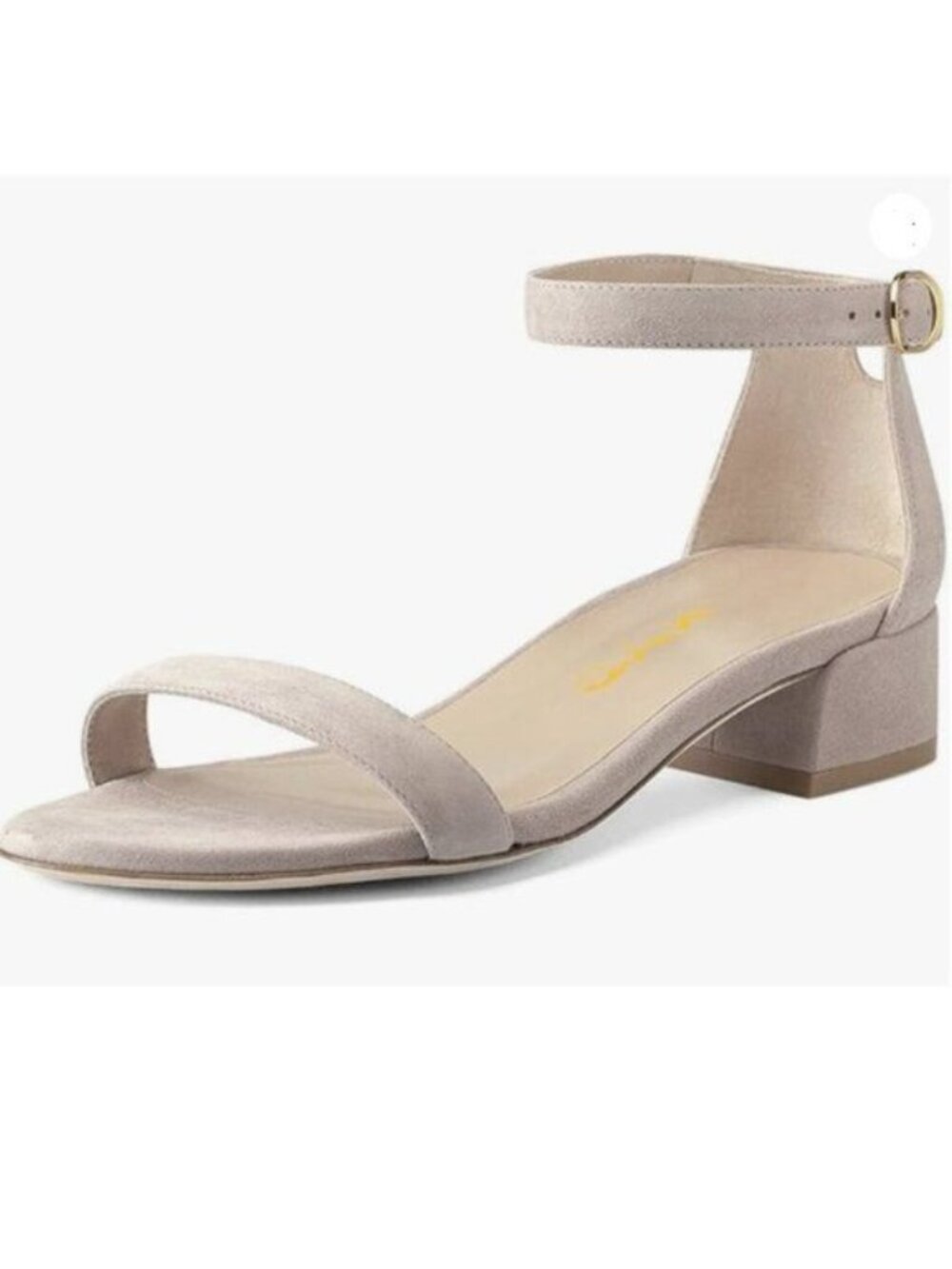 XYD Heels for Women Open Toe Sandals Buckled Low Chunky Block Pump Shoes Grey